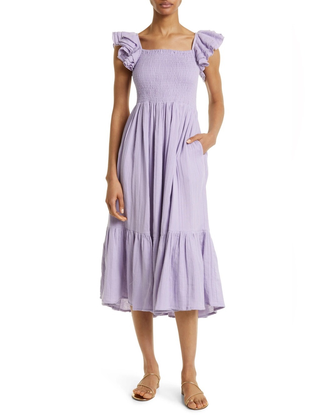 Mille Smocked Purple Dress Sz Small